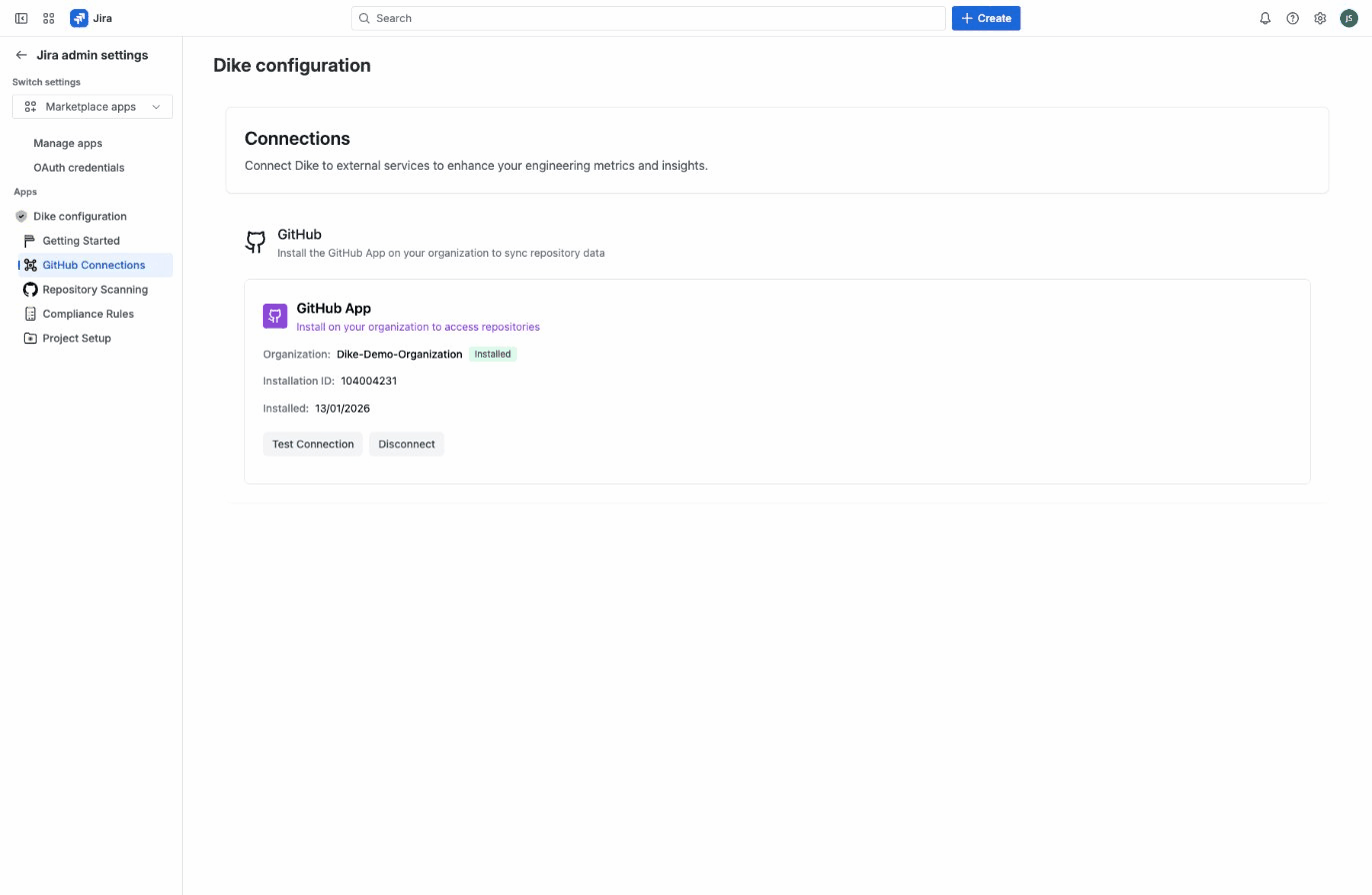 GitHub App Connection Status